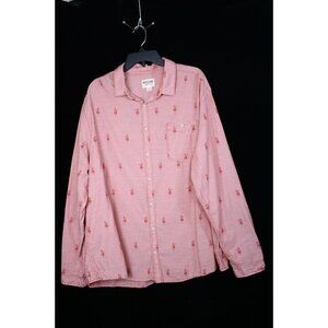 Mossimo Supply Co. Mens Pink Button-Up Shirt W/ Red Pattern Size XXL